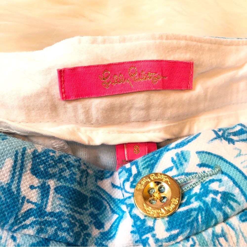 Lilly Pulitzer Buttercup Knit Shorts in the Sunny State of Mind Amalfi Blue - Picture 4 of 6